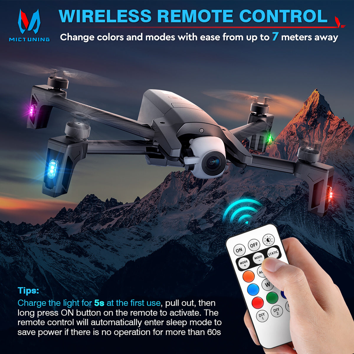 Wireless LED Strobe Lights 12PCS Rechargeable Waterproof Car Motorcycle Drone Lighting