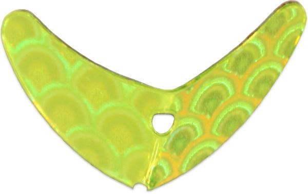Fishing Blade Lures 1.1 Inch Chartreuse Scale 5 Pack - Walleye & Tournament Baits