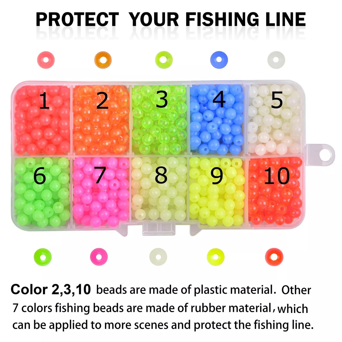 1000Pcs Glow Fishing Beads Set for Night Fishing Tackle Rig Making