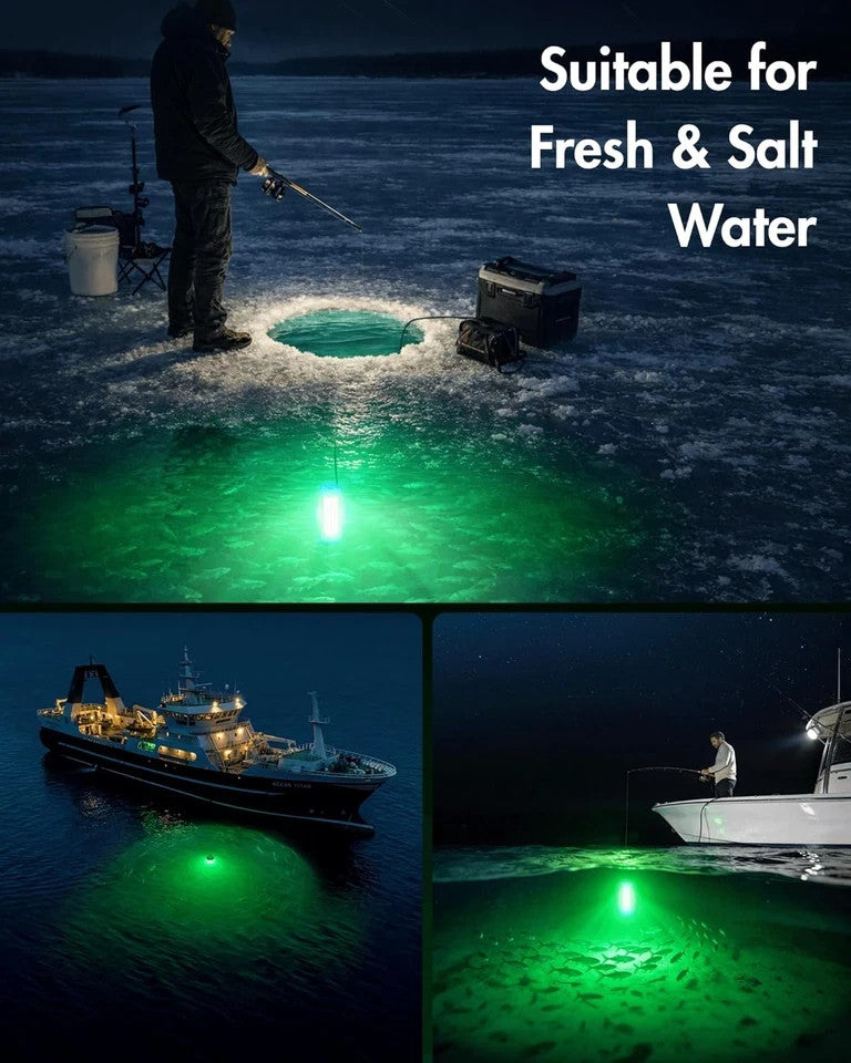 Underwater Green Fishing Light - Portable LED Dock Light for Night Fishing