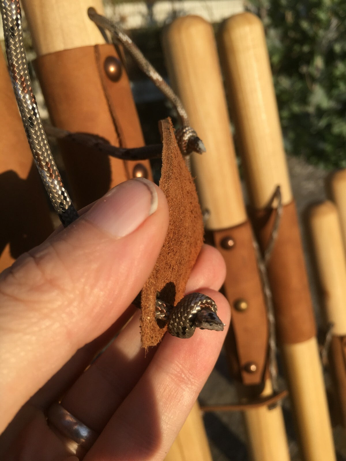 Hand Carved Wooden Hiking Stick with Natural Earth Tones and US Craftsmanship