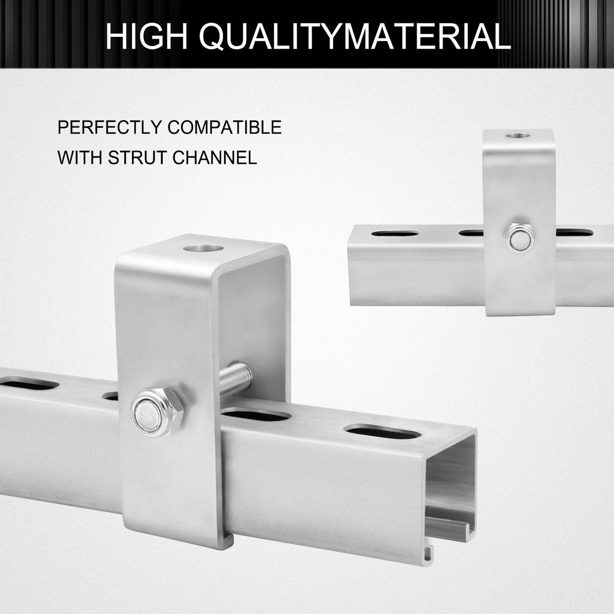 Heavy-Duty Steel Trolley Track Hanger for 1-5/8 Inch Support Channel - 4 Pack