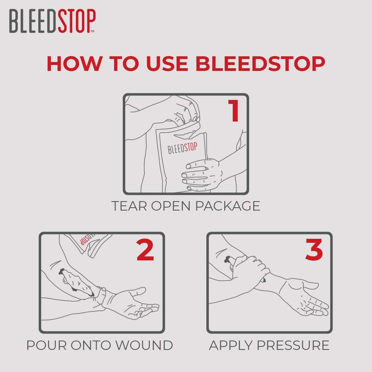 First Aid Blood Clotting Powder for Wounds & Bleeding Control - 5 Pack