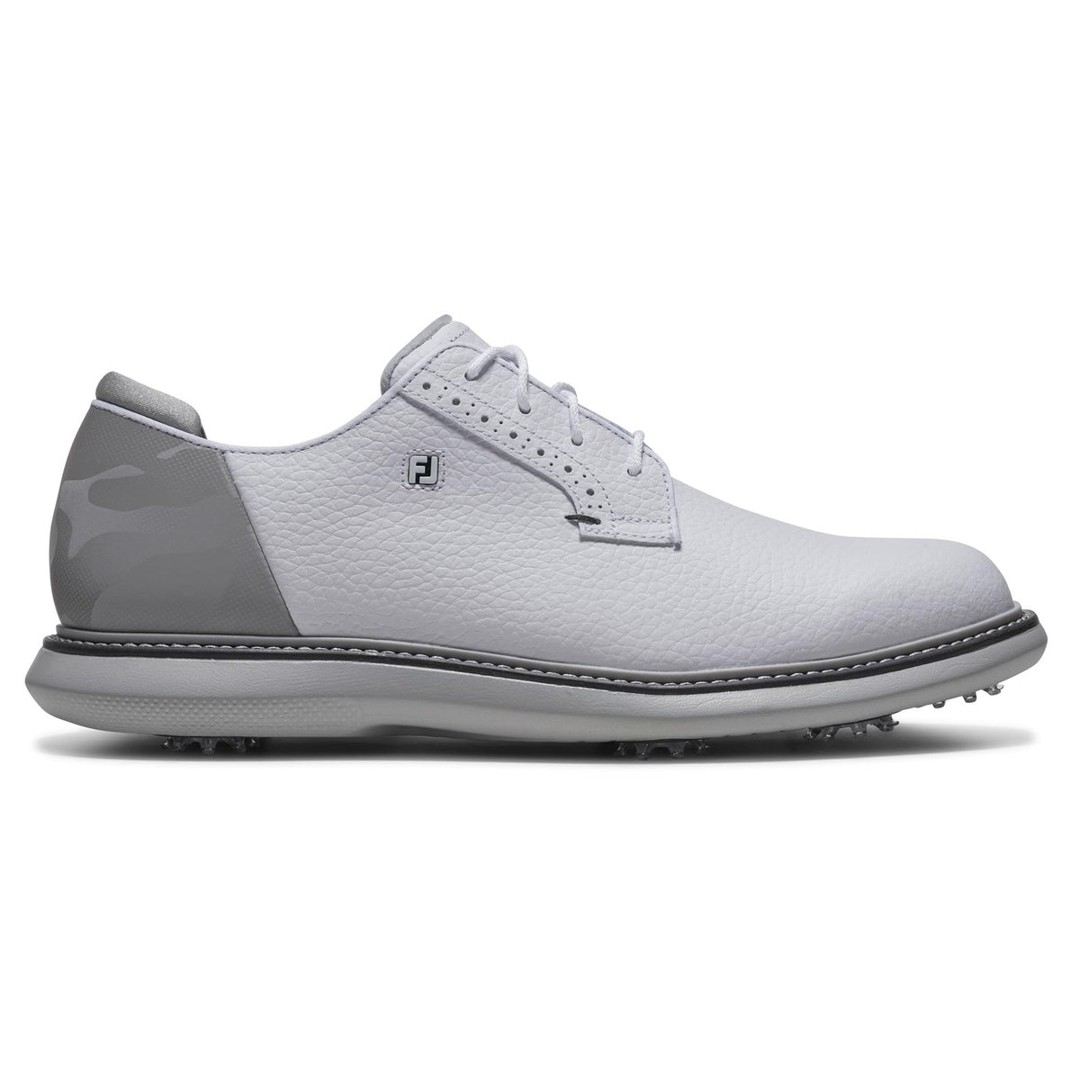 Men's Golf Shoes Waterproof Blucher Leather Size 9.5 White Gray Camo