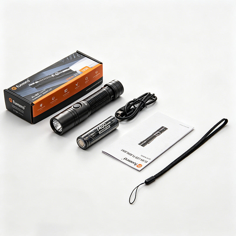 Rechargeable LED Tactical Flashlight with Magnetic Base - High Brightness, Durable Aluminum Body