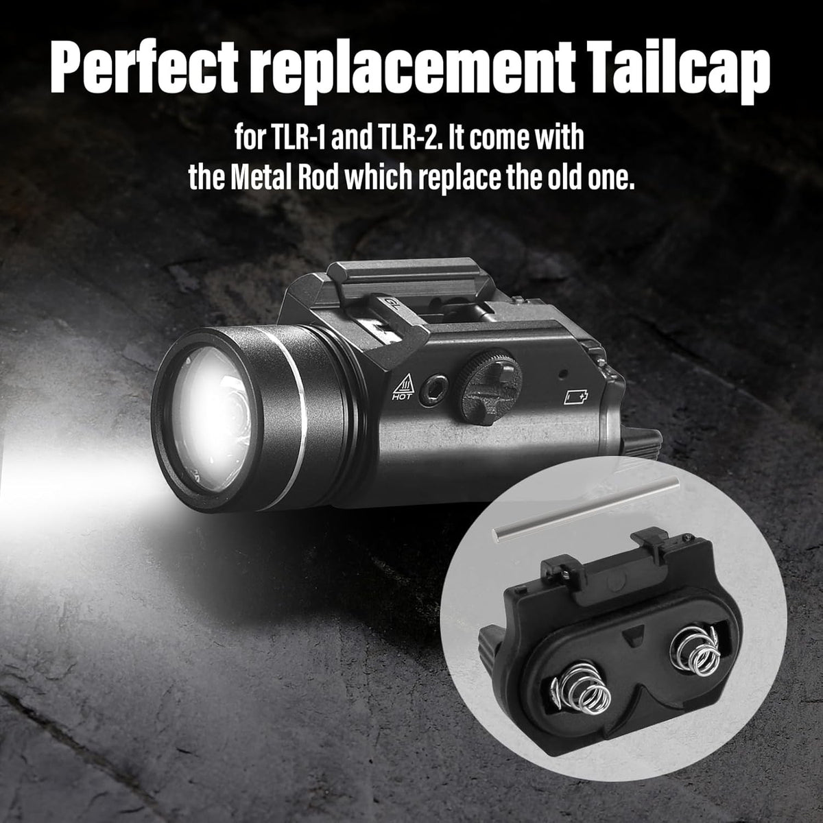 Tactical Flashlight Battery Door Replacement for Streamlight TLR1 TLR2