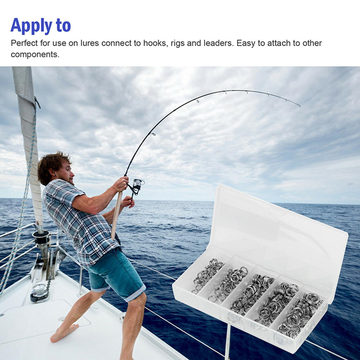 200 Pcs Stainless Steel Fishing Split Rings Set with Pliers - Multiple Sizes