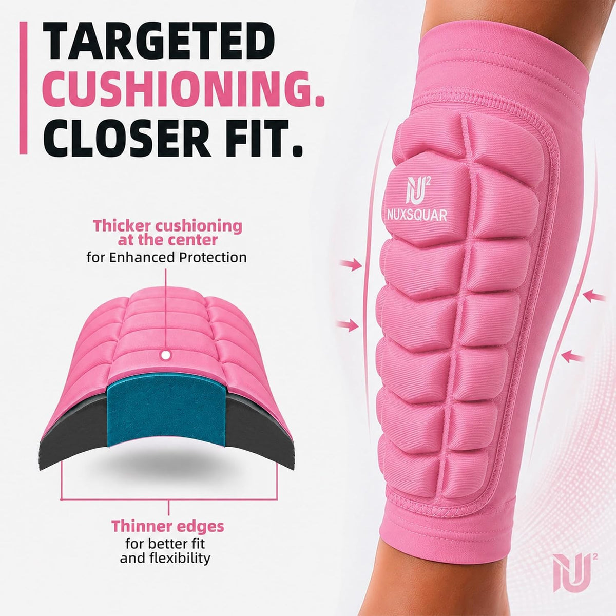 Soccer Shin Guards with Padded Calf Sleeves, Impact-Absorbing Protective Gear