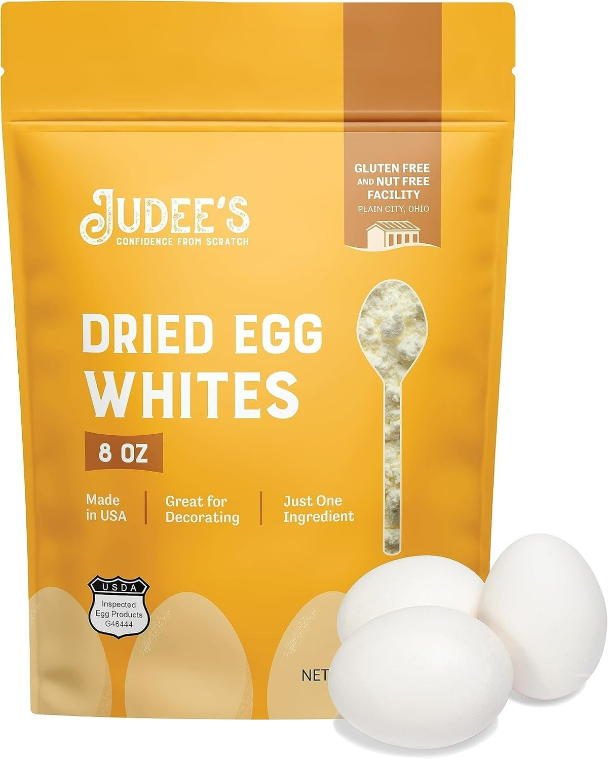 Gluten-Free Dried Egg White Protein Powder 8oz for Baking & Cooking