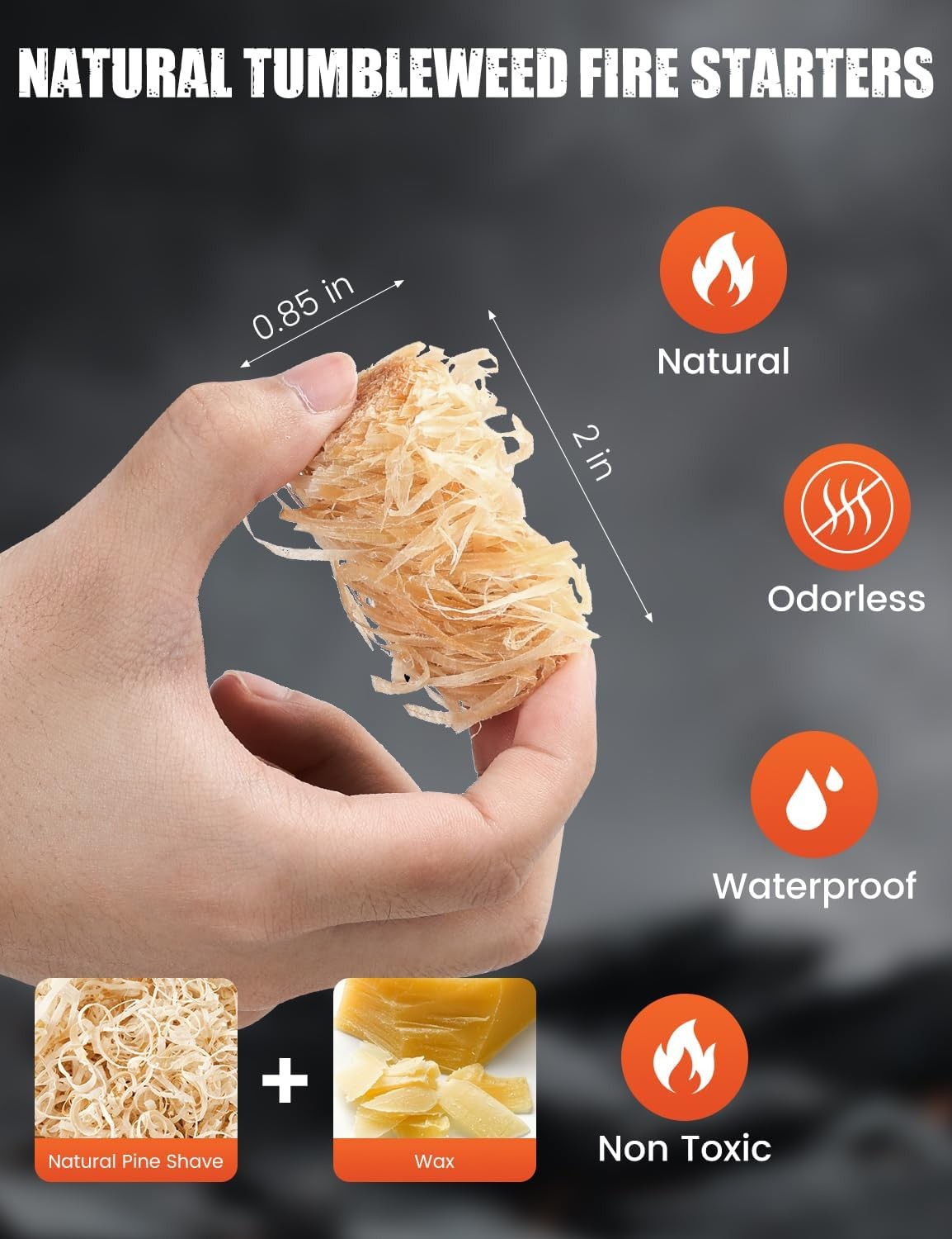 150pcs Natural Tumbleweed Fire Starters for Campfires & Grills