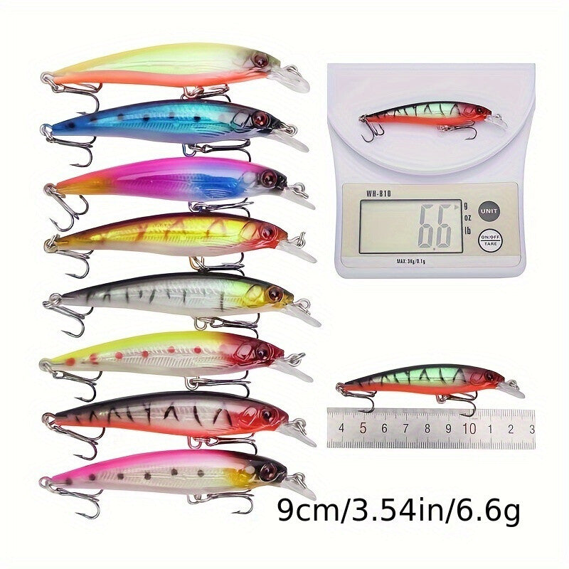 43pcs Minnow Fishing Lures Kit - Hard Plastic Bait Tackle Set