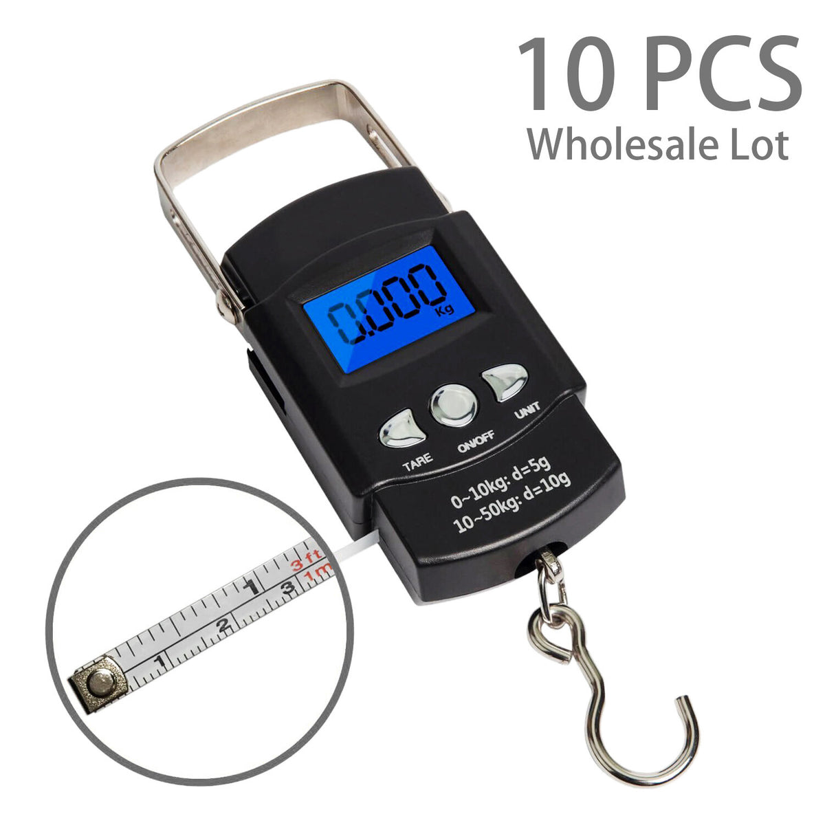 Digital Luggage & Fish Scale with LCD Display Portable Hanging Hook