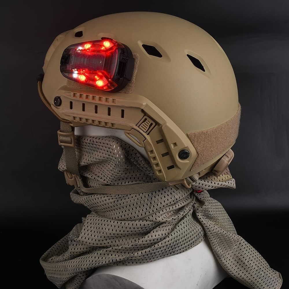 Tactical Helmet Signal Light with IR and Flashing Modes for Military Outdoor Use