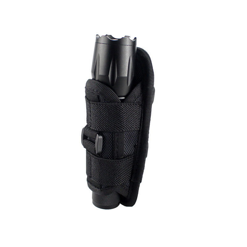 Tactical Flashlight Holster with 360° Rotatable Clip Belt Pouch for Outdoor Use