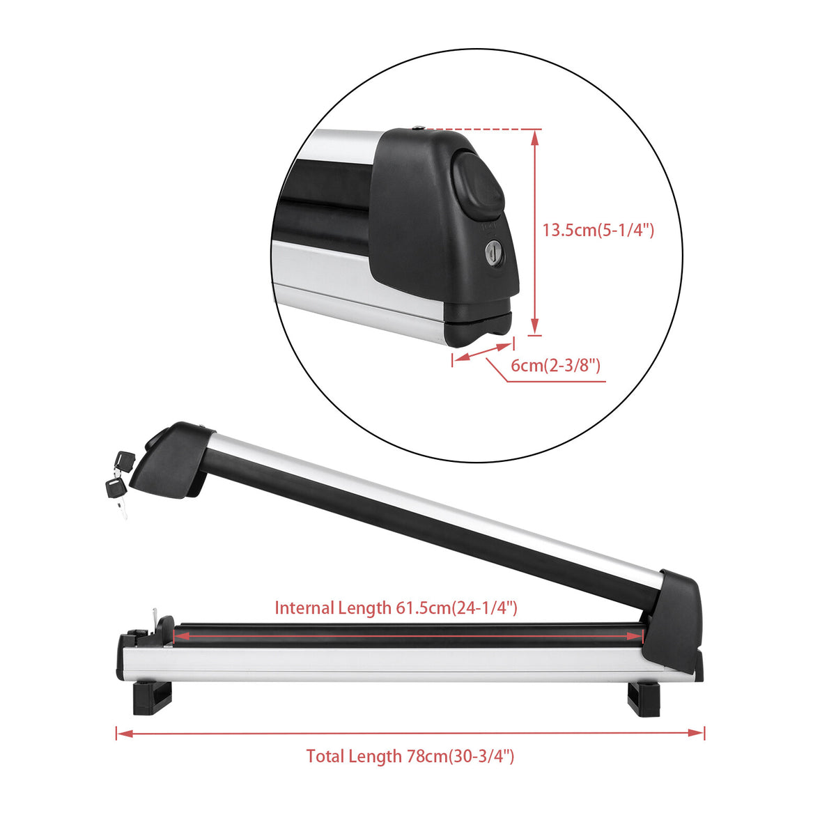 Universal Roof Rack Cross Bars for VW Touareg 2004-2018 with Locking System