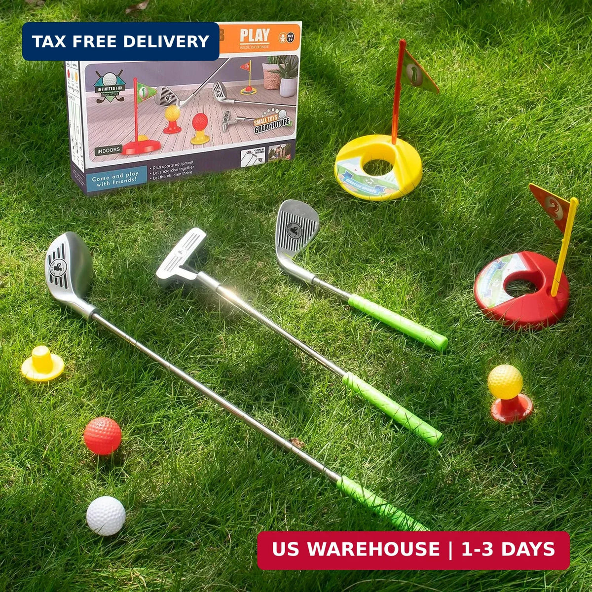 Kids Golf Club Set for Ages 3-8 Adjustable Indoor & Outdoor Play