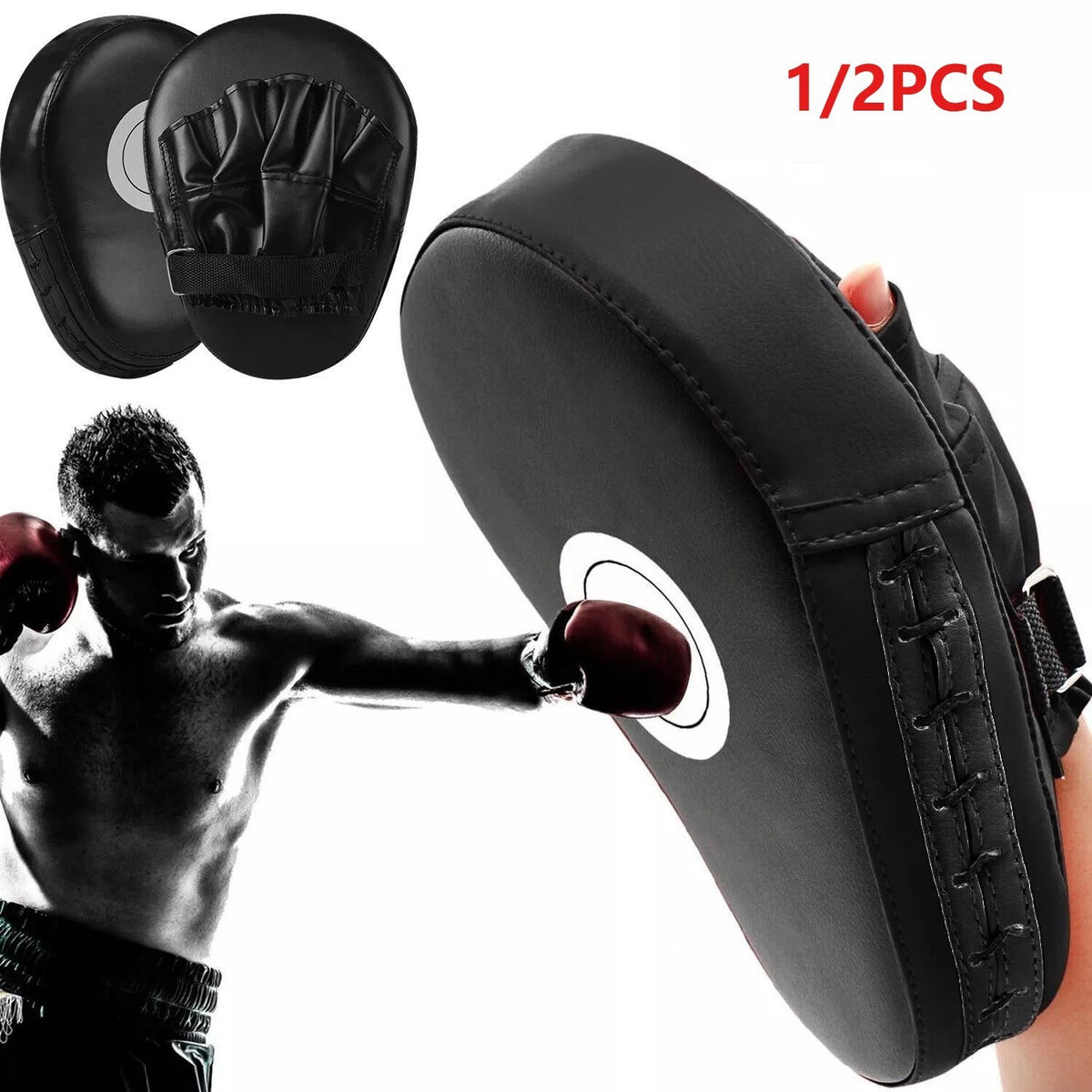 Sparring Boxing & Taekwondo Focus Pads Hand Targets - Impact-Resistant Leather