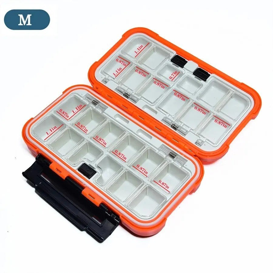 Waterproof Fishing Tackle Box with Compartments 2-Layer Hard Case Storage