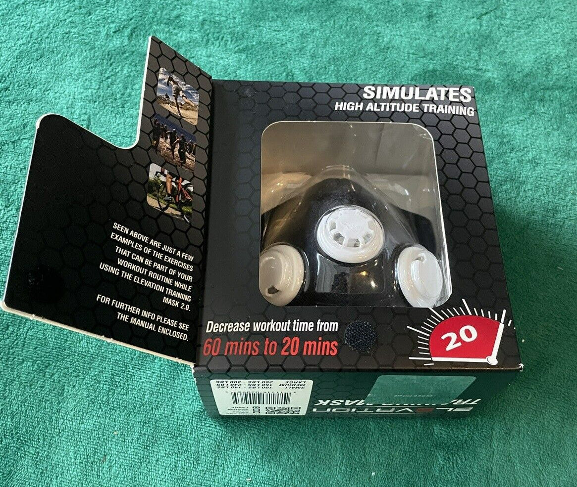 Elevation Training Mask 20 Simulates High Altitude Exercise Large NIB
