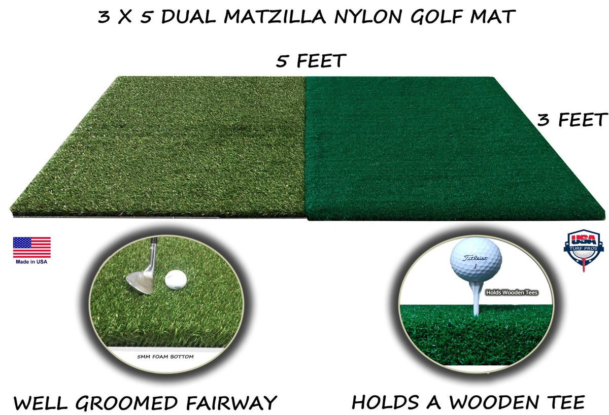 36x60 Dual Synthetic Golf Practice Mat with Tee Line - Fairway & Chipping