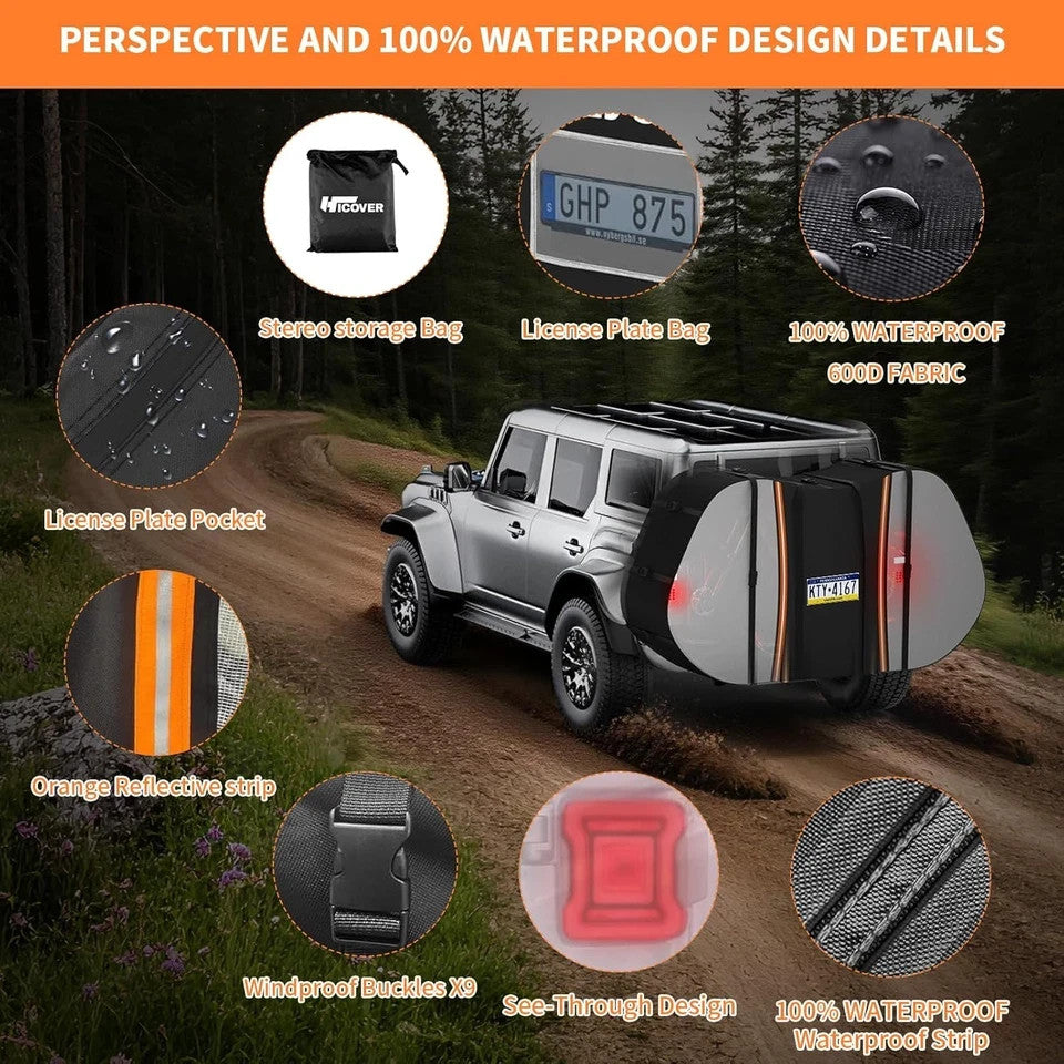 Heavy Duty Waterproof Bike Cover for 2 Bikes on Car Hitch Transport