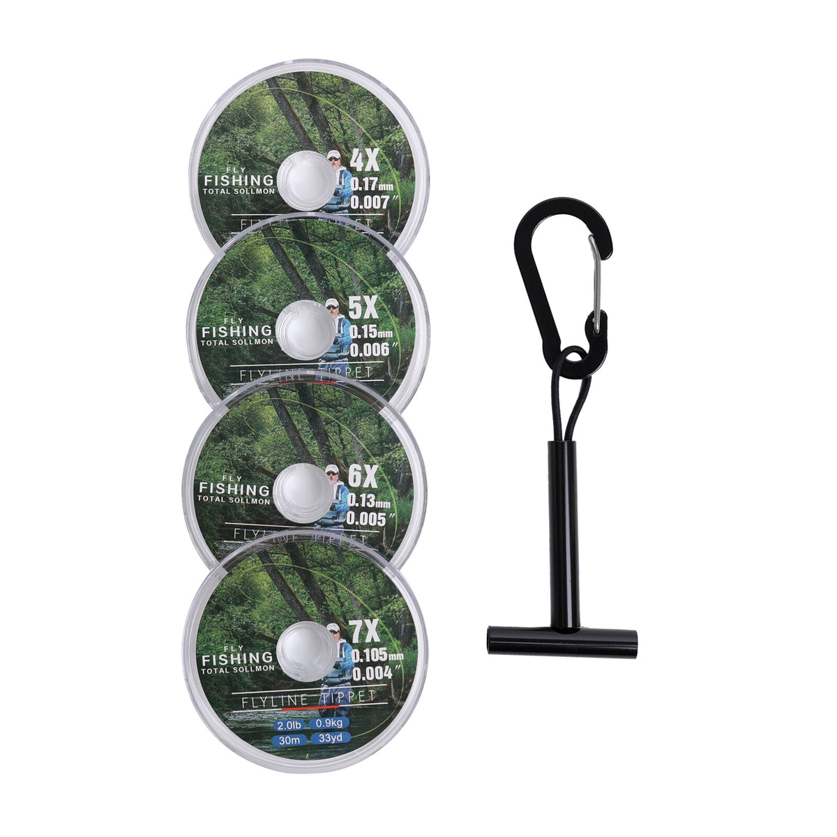 Fly Fishing Tippet Line with Holder - Clear Nylon Leaders 3X-7X 30M