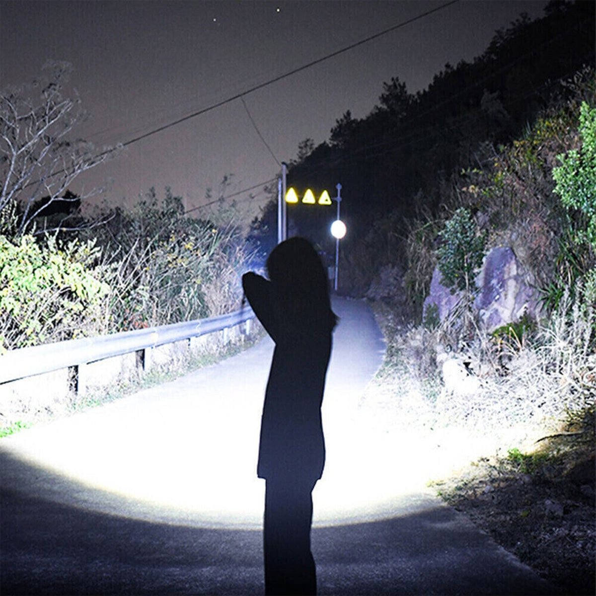 Rechargeable 15W LED Tactical Flashlight with Adjustable Focus Waterproof Work Light