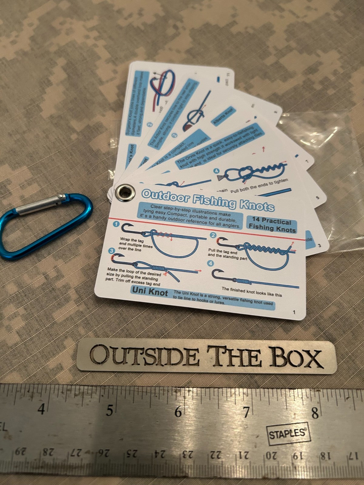 Waterproof Fishing Knot Cards Set - 7 Double-Sided, Portable Survival Guide