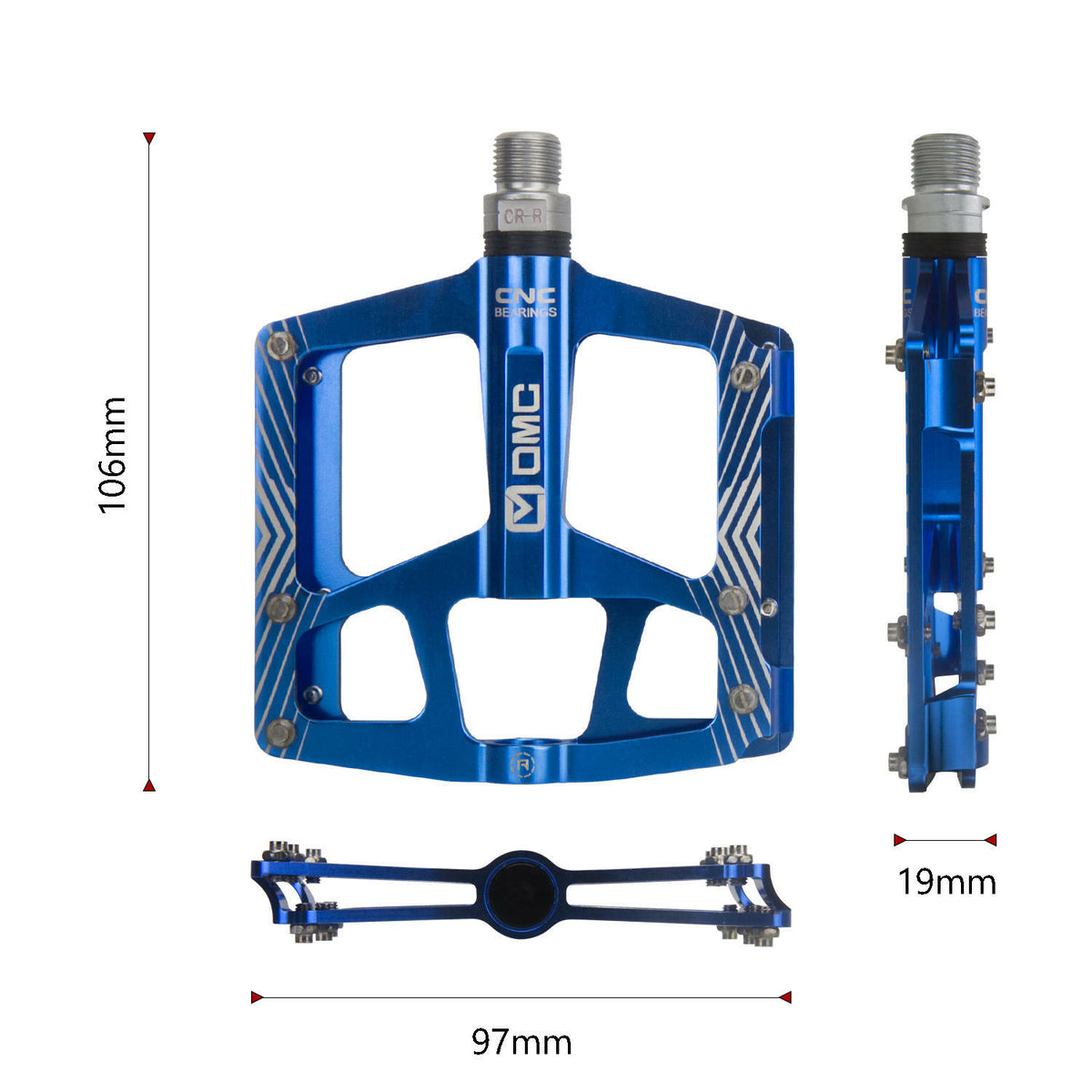 Aluminum MTB Pedals with Sealed Bearings 9/16 Inch Platform Bicycle Pedals