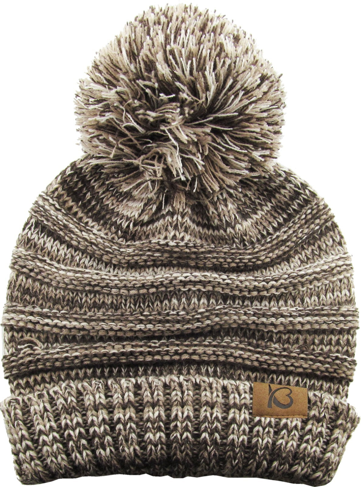 Chunky Cable Knit Slouch Pom Beanie Oversized Winter Ski Hat for Women