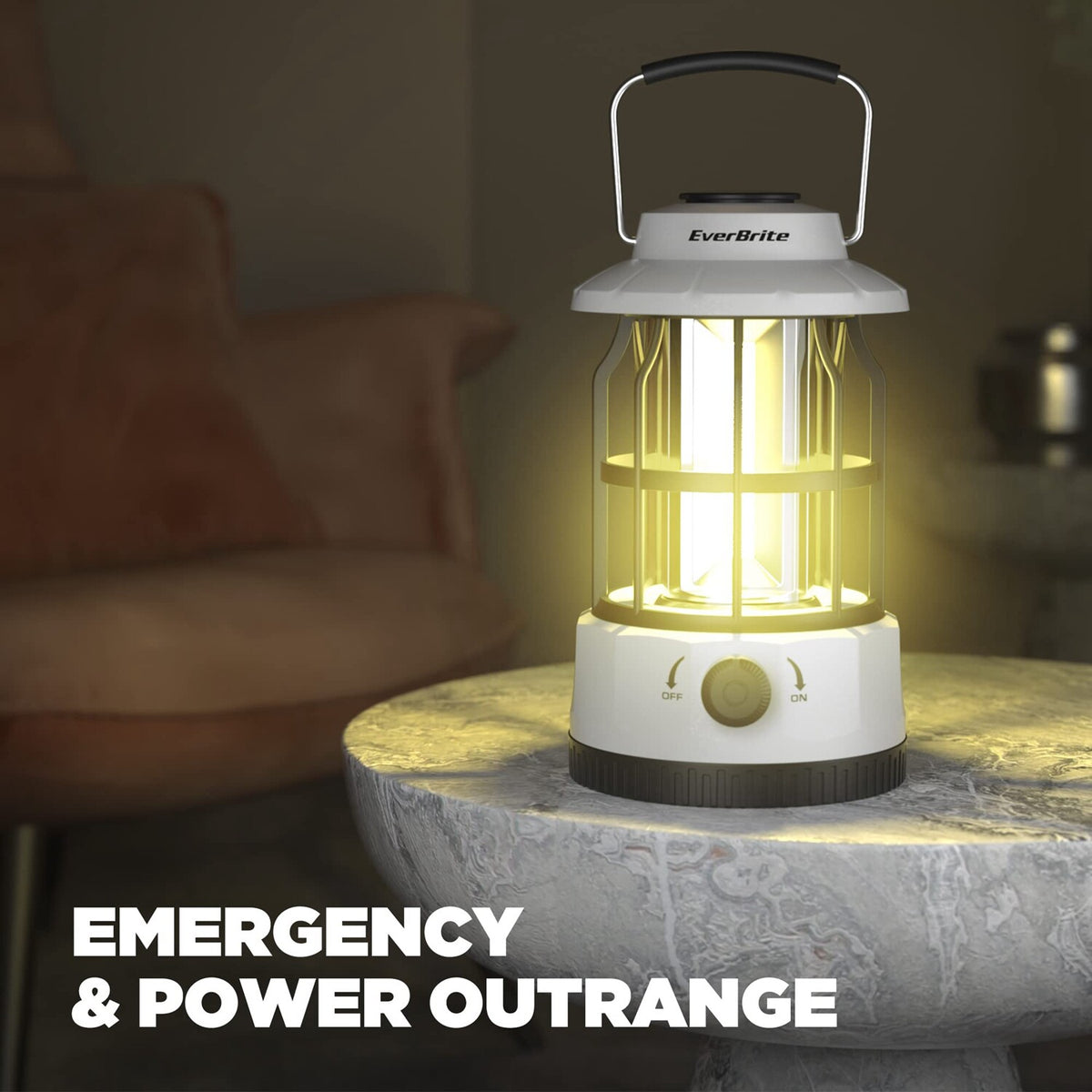 Rechargeable LED Camping Lantern with 250 Lumens and Stepless Dimming