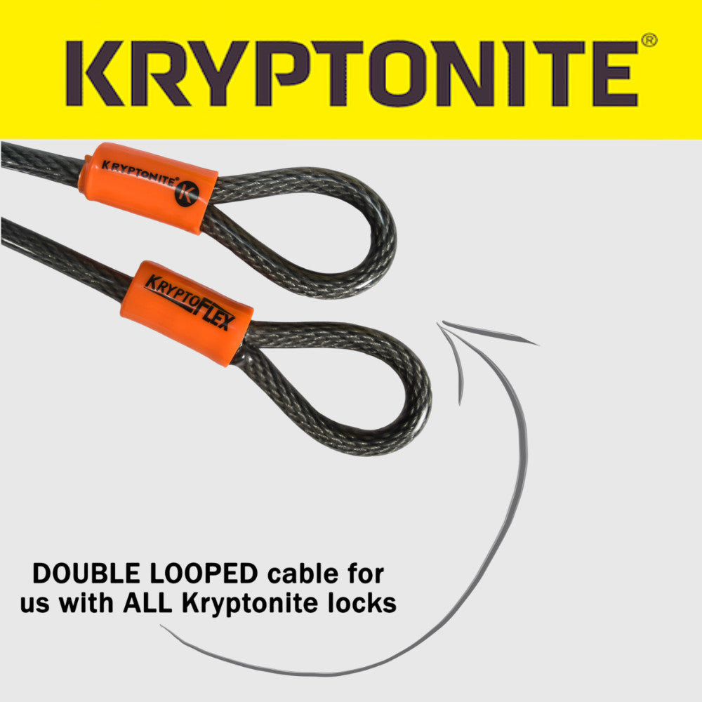 Kryptonite KryptoFlex 410 Double Loop Cable for Bike Locks, 4 ft, 10mm Braided Steel