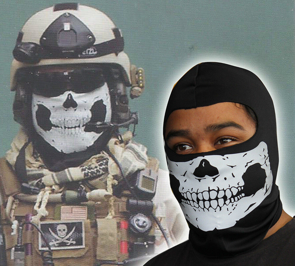 Full Face Balaclava Mask with Skull Print for Outdoor Sports & Tactical Use