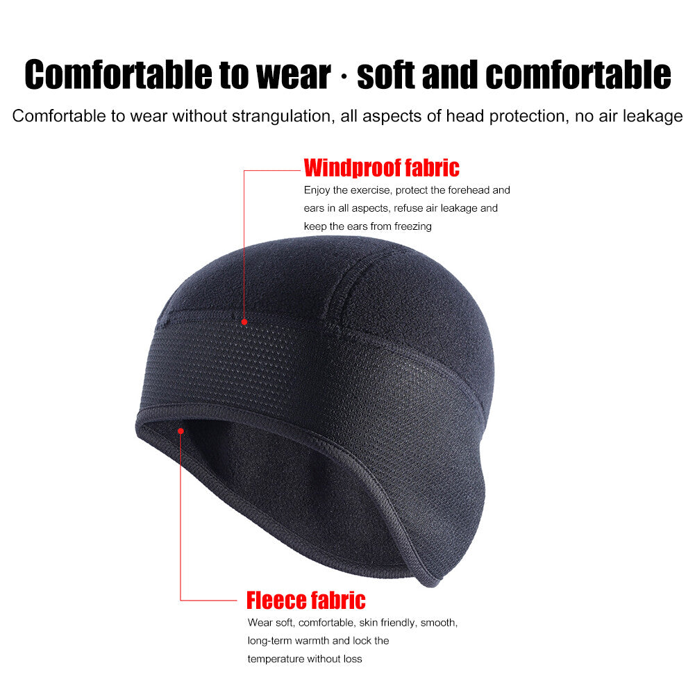 Winter Fleece Skull Cap Helmet Liner for Running Cycling & Outdoor Sports