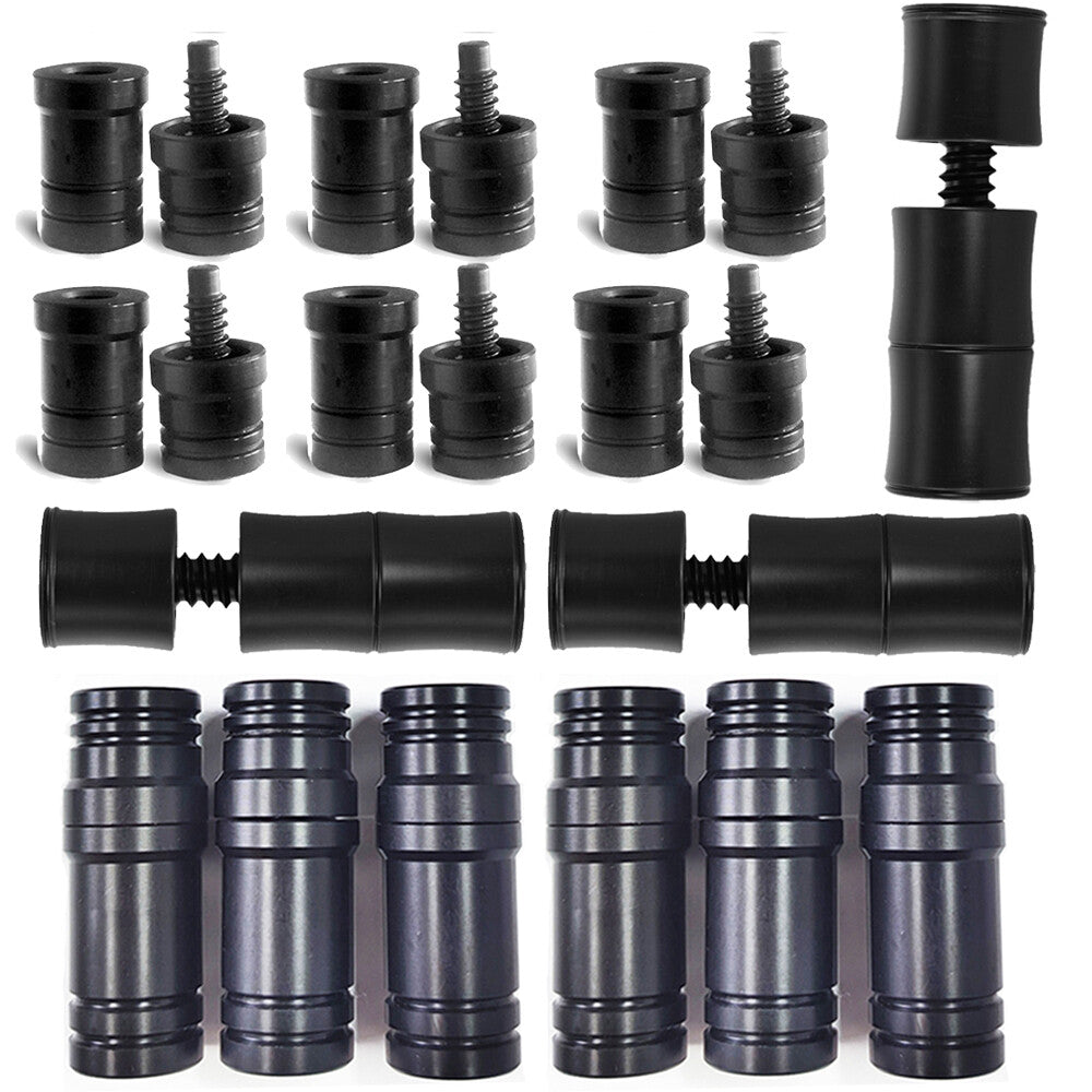 Joint Protectors for Billiard Cues – 3/8 x 10, 5/16 x 14, 5/16 x 18 Sets (Black)