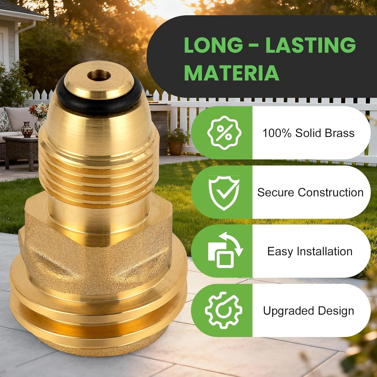 2PCS Propane Tank Adapter 100 lbs LP Tank Valve to Type-1 Fitting for Gas Systems
