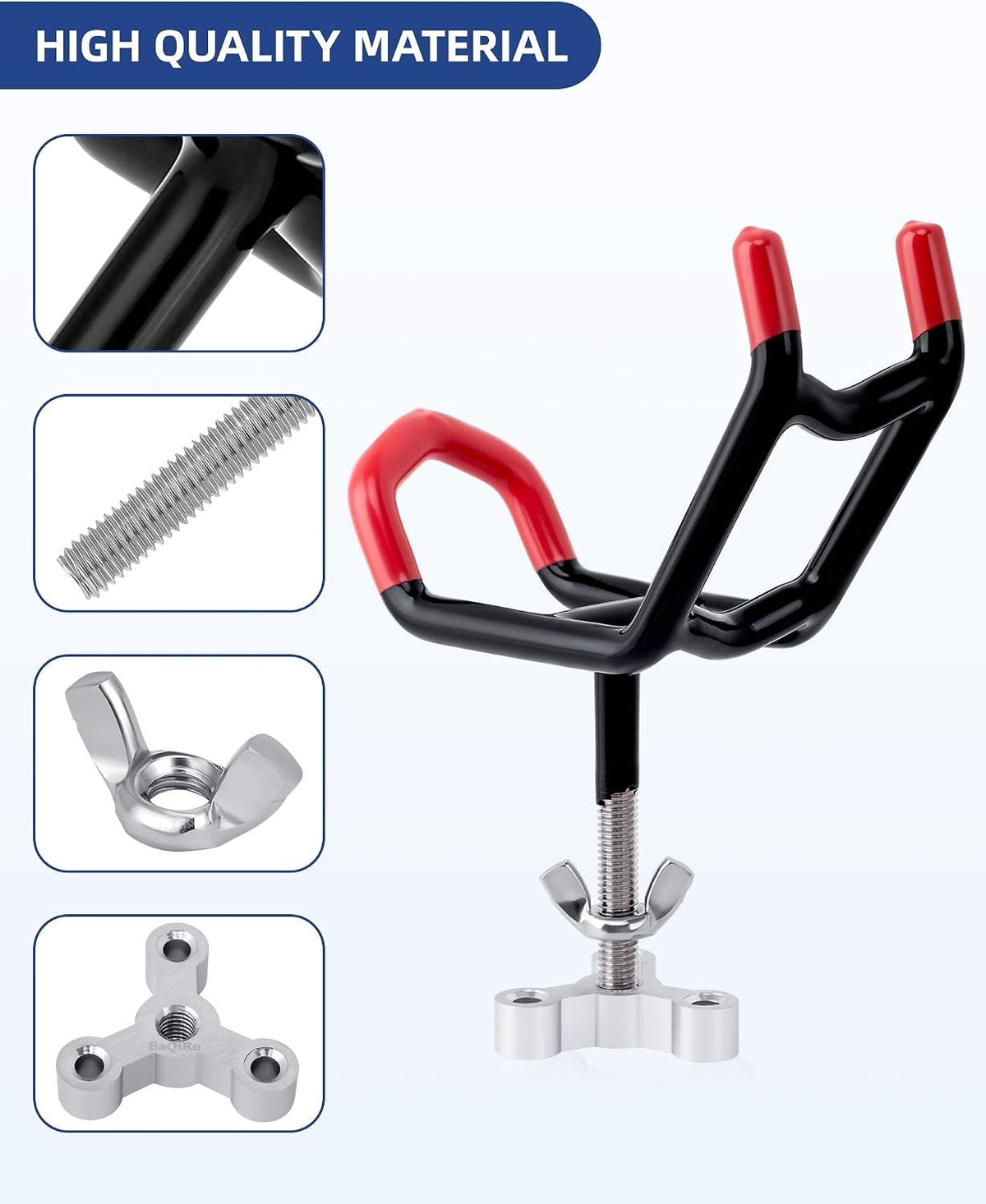 4 Pack Boat Fishing Rod Holders with Anti-Slip Tips - Dual-Angle Stainless Steel