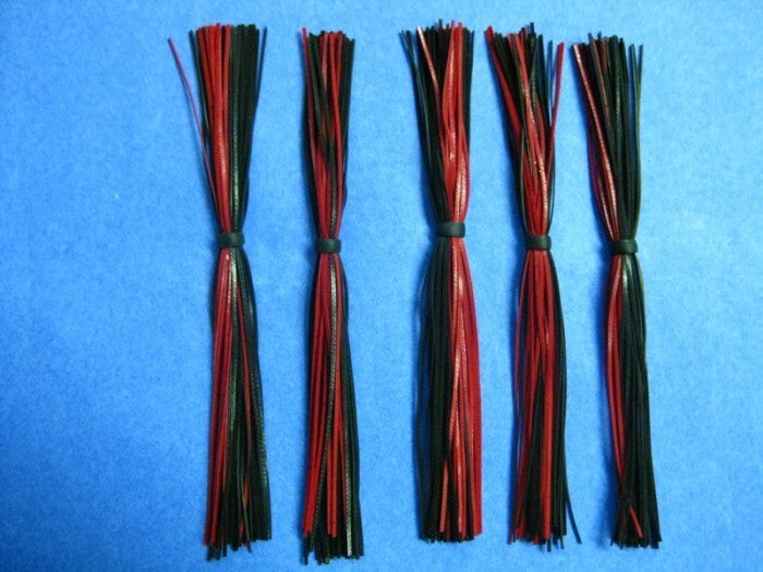 Silicone Skirt Replacement Material for Spinnerbaits & Bass Jigs - Black/Red 5 Inch