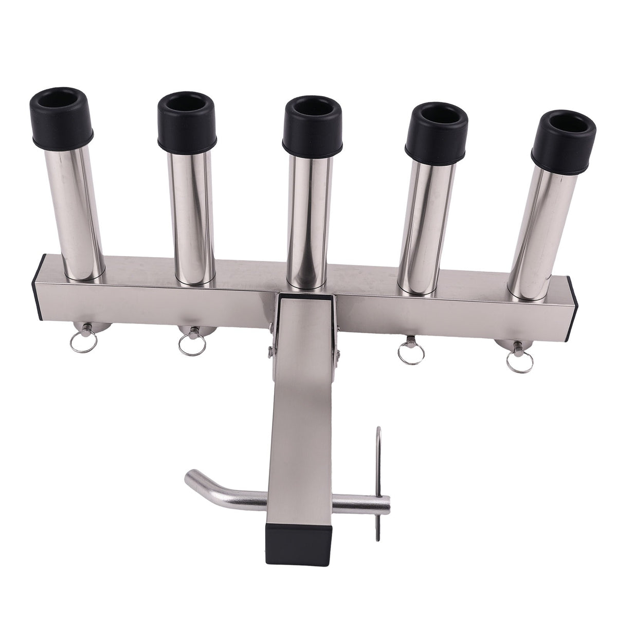 Adjustable Car Fishing Rod Holder for 2-Inch Hitch Receiver, Holds 5 Steel Rods