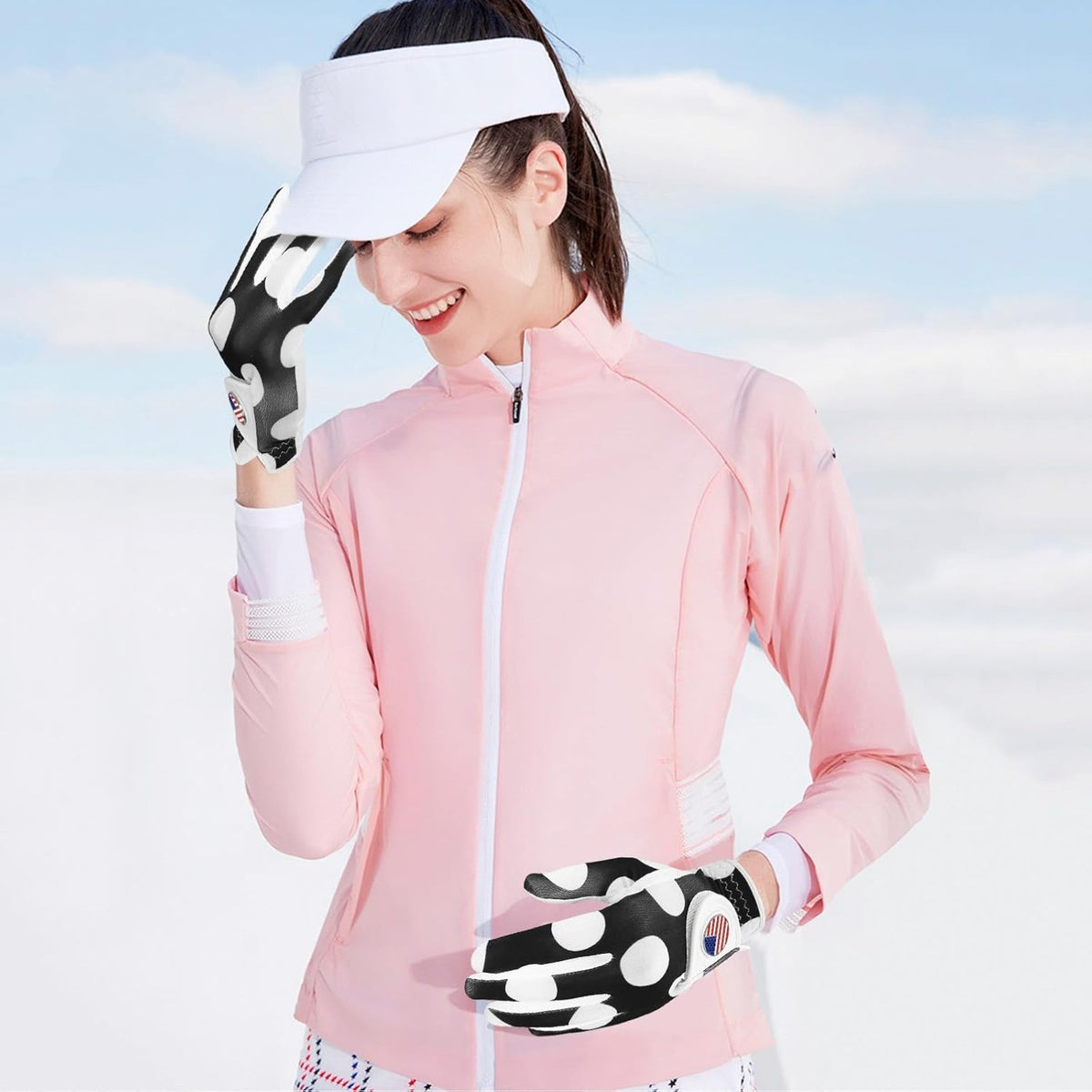 Women's Golf Glove with Ball Marker, Lightweight Breathable Fit