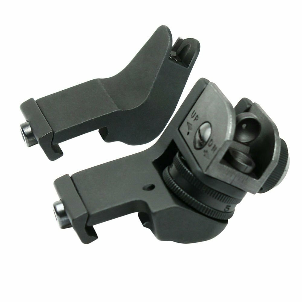Adjustable Tactical Iron Sight Set with 45-Degree Offset for Rails