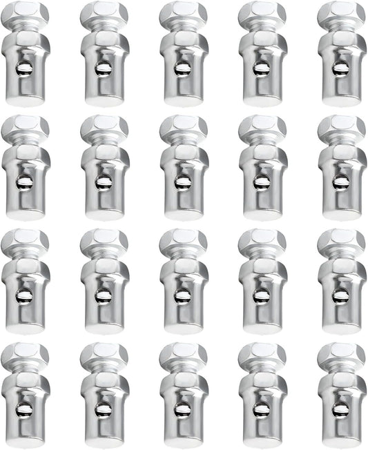 20 PCS Throttle Brake Cable Ends for Bikes and Motorcycles - Silver