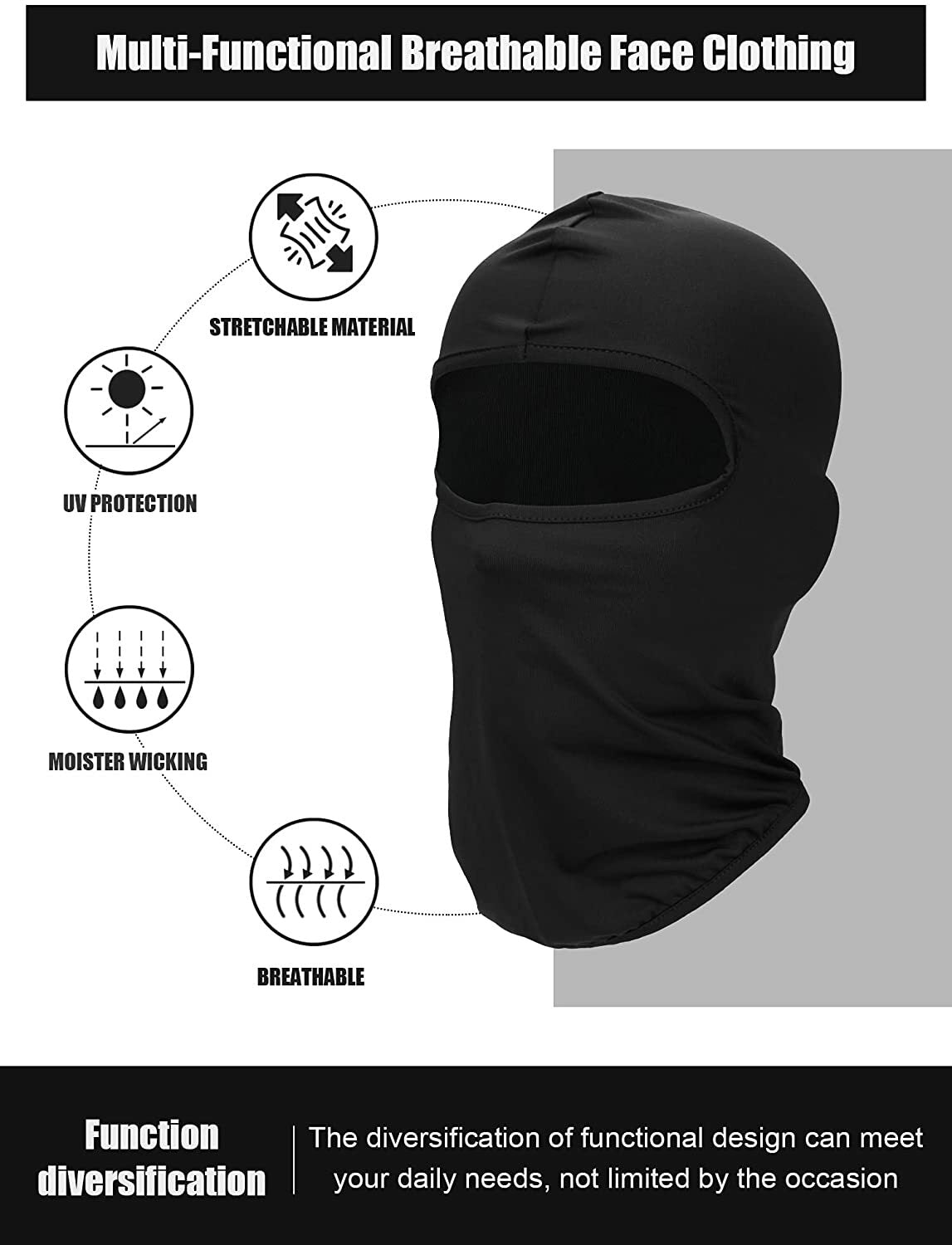 Balaclava Face Mask UV Sun Protection Ski Hood Men Women Tactical Mask