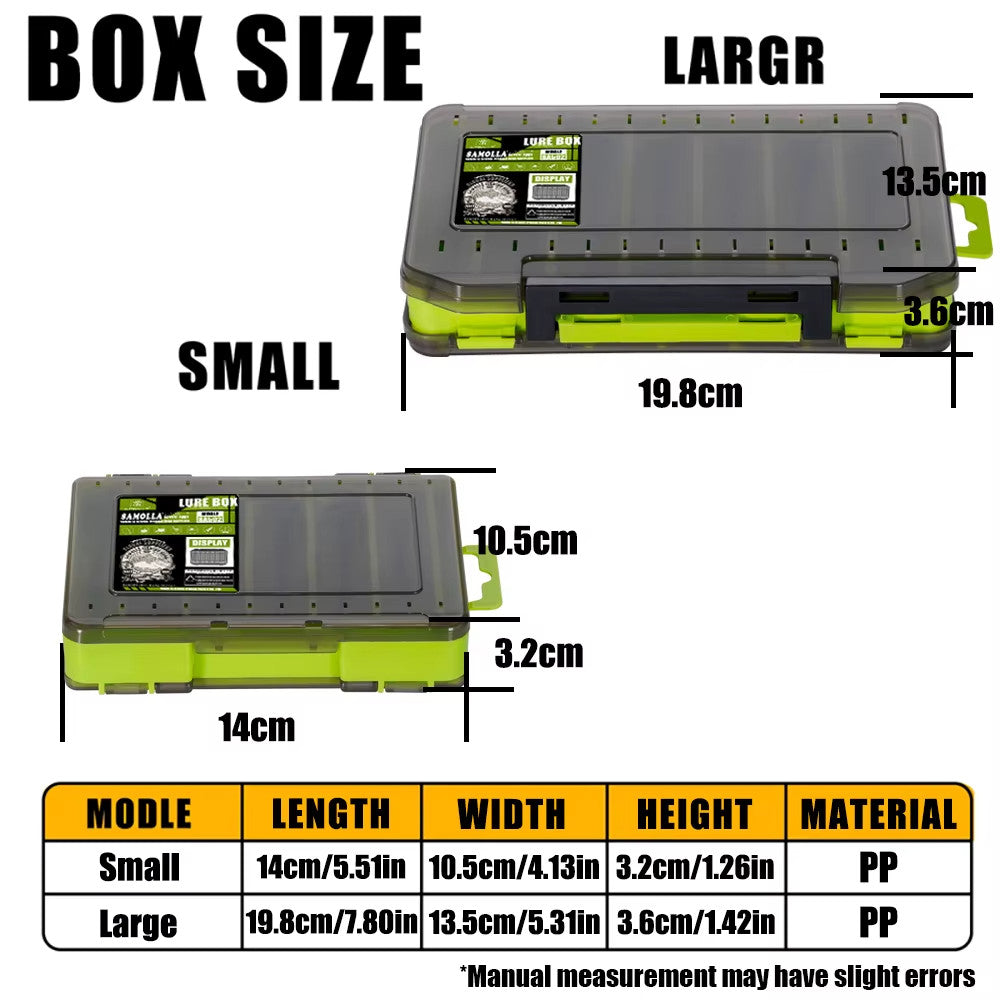 Double-Sided Fishing Tackle Box Organizer for Lures Hooks Baits