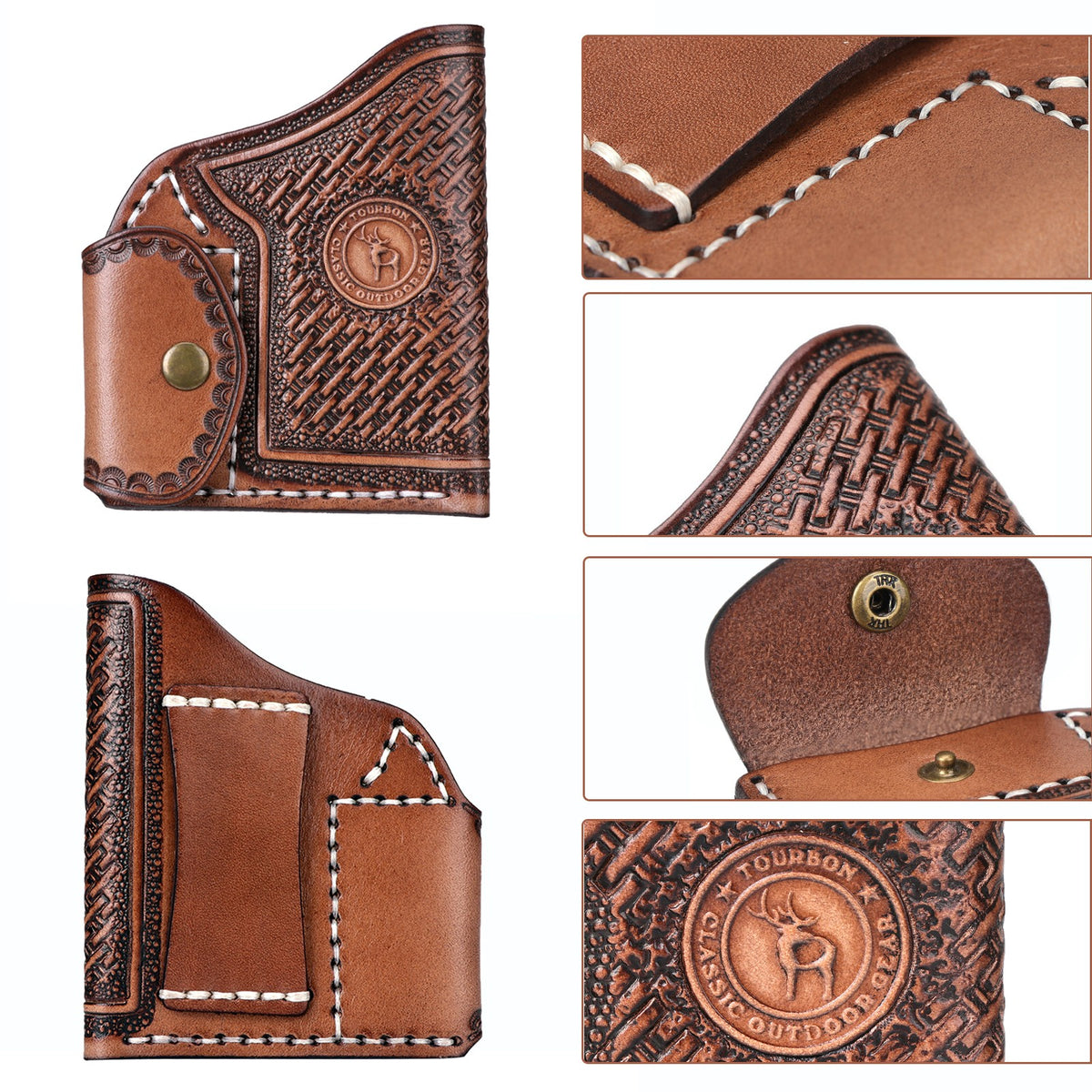 Leather Gun Holster for Mini Revolvers IWB OWB Concealed Carry