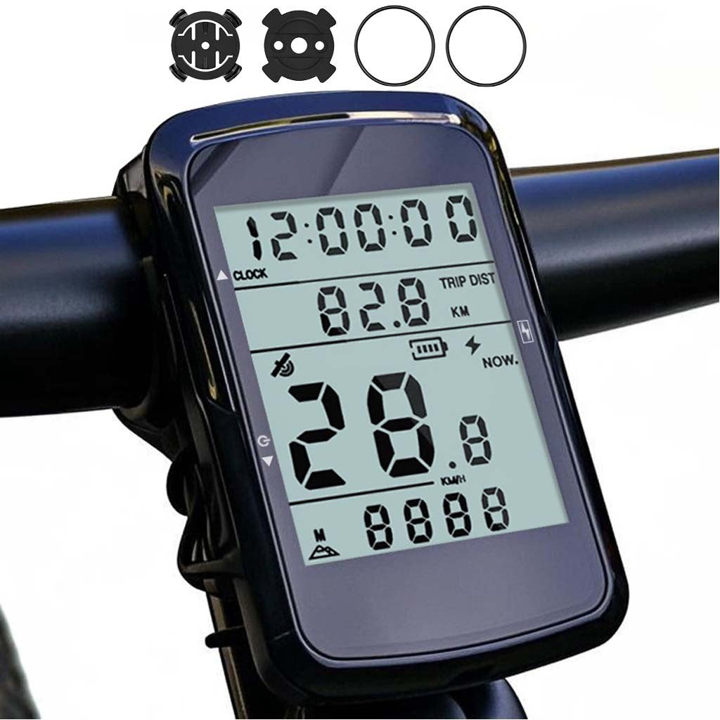 Wireless GPS Bike Computer with 2.4-Inch LCD Waterproof Cycle Speedometer