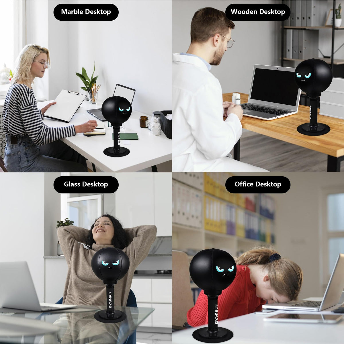 Desktop Punching Bag with Suction Cup Base for Stress Relief and Boxing Training