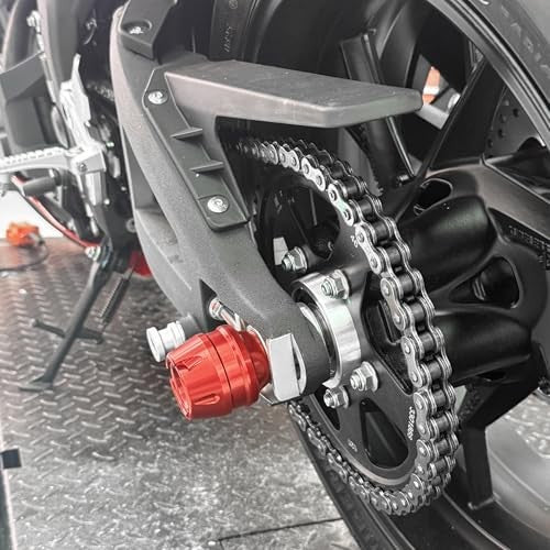 CNC Motorcycle Rear Wheel Frame Protector Axle Slider - Red
