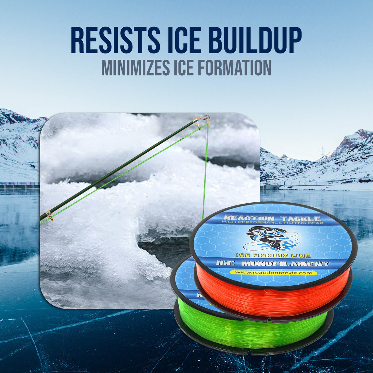 Ice Fishing Monofilament Line for Tip-Ups - Low Memory, Cold Water Durable