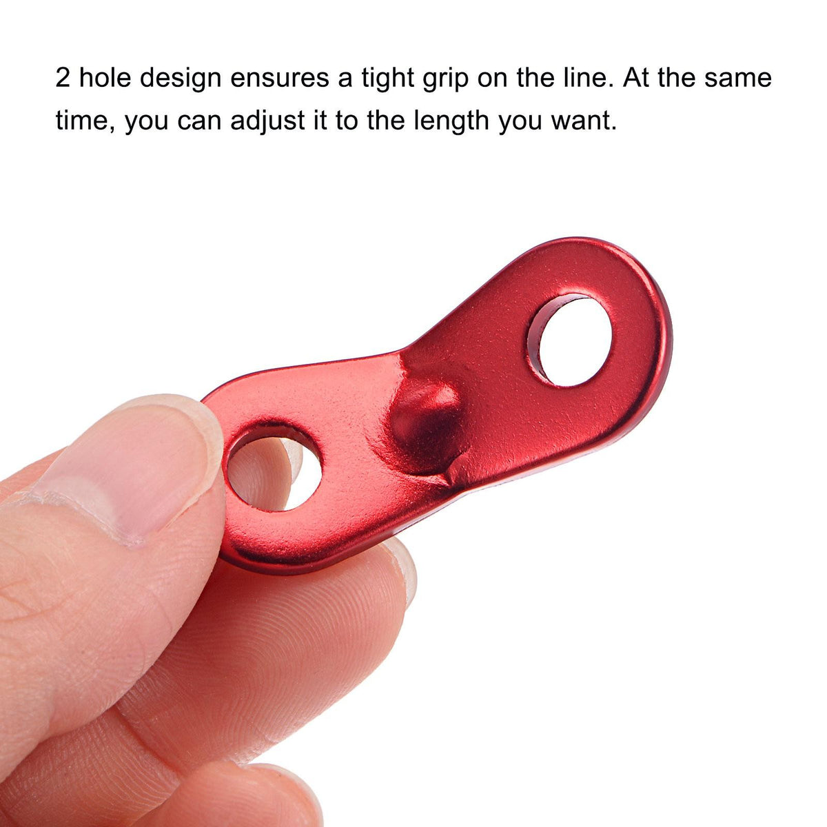 20pcs Aluminum Rope Tensioners for Tent Cords Red 7mm Dia Camping Gear